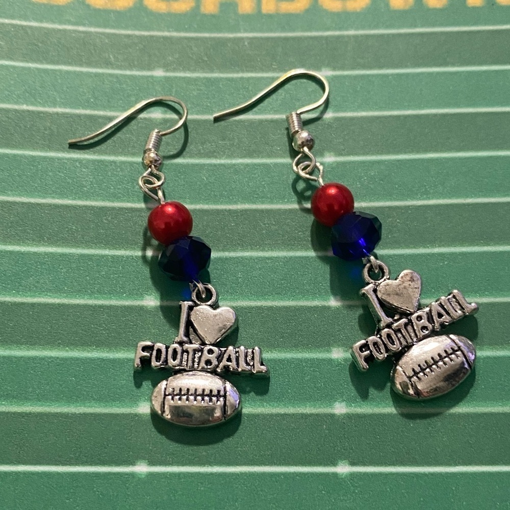 Handmade beaded earrings with charm